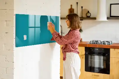 Magnetic glass dry erase board navy blue