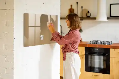 Magnetic marker board in dark beige
