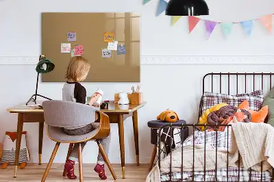 Magnetic marker board in dark beige