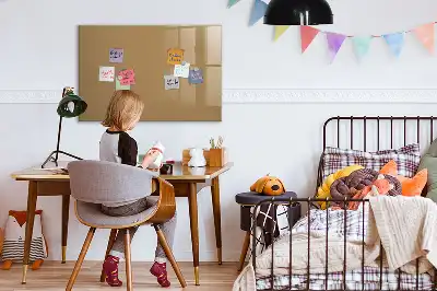 Magnetic marker board in dark beige