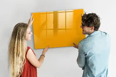 Magnetic glass dry erase board gold yellow