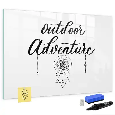Magnetic glass dry erase board for outdoor adventure