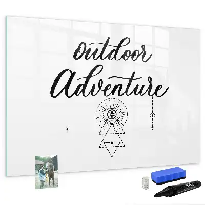 Magnetic glass dry erase board for outdoor adventure