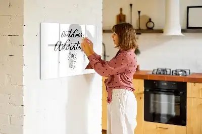 Magnetic glass dry erase board for outdoor adventure