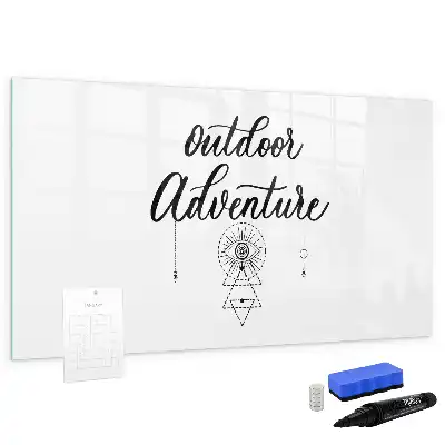 Magnetic glass dry erase board for outdoor adventure