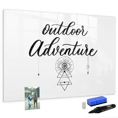 Magnetic glass dry erase board for outdoor adventure