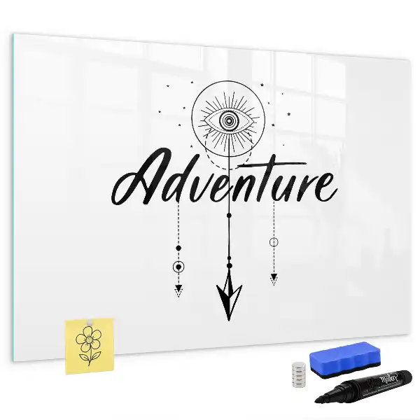 Magnetic glass dry erase board adventure design