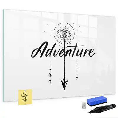Magnetic glass dry erase board adventure design