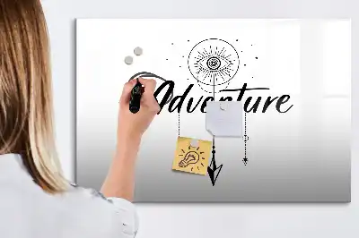 Magnetic glass dry erase board adventure design