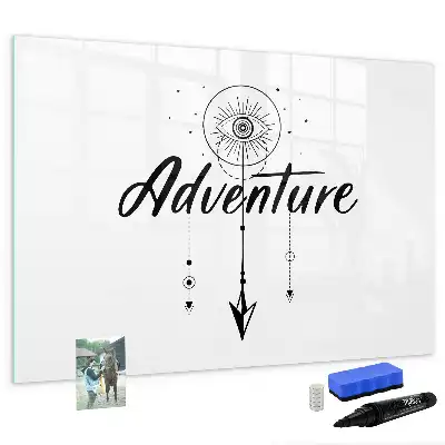 Magnetic glass dry erase board adventure design