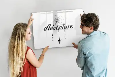 Magnetic glass dry erase board adventure design