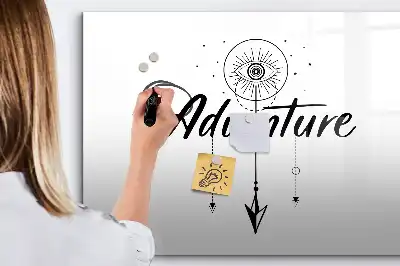 Magnetic glass dry erase board adventure design
