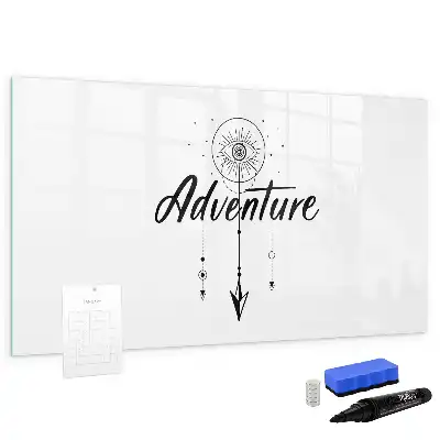 Magnetic glass dry erase board adventure design