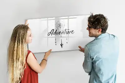 Magnetic glass dry erase board adventure design