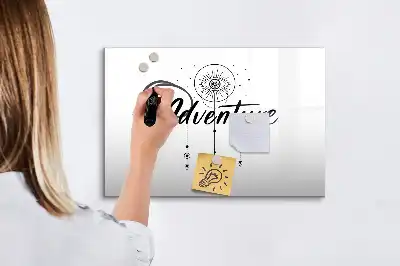 Magnetic glass dry erase board adventure design