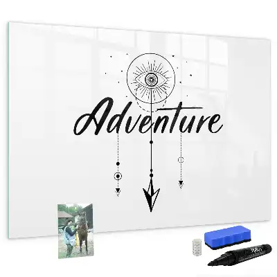 Magnetic glass dry erase board adventure design