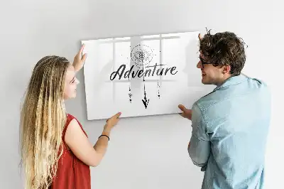 Magnetic glass dry erase board adventure design