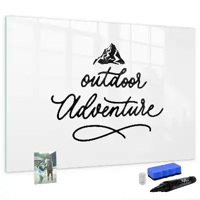 Magnetic glass dry erase board outdoor adventure design