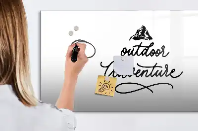 Magnetic glass dry erase board outdoor adventure design