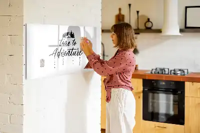 Magnetic glass dry erase board Time for adventure design