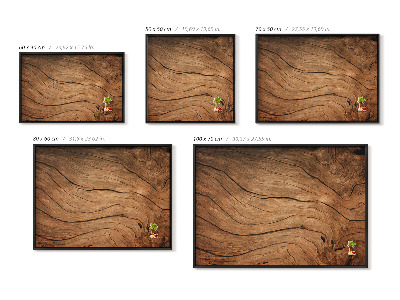 Magnetic board with black frame Cracked wood texture