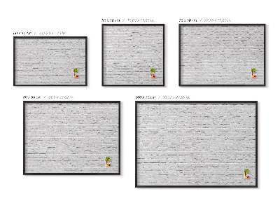 Magnetic board with black frame Brick wall, light wall