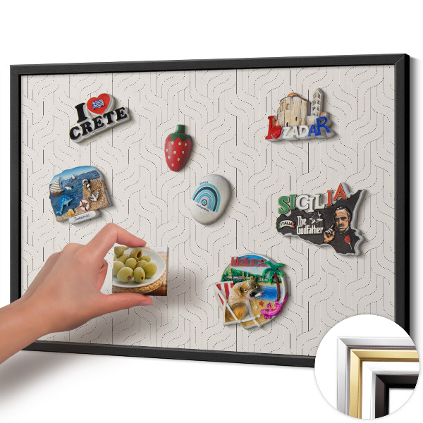 Magnetic board with black frame Regular linear pattern