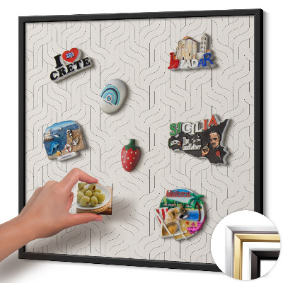 Magnetic board with black frame Regular linear pattern