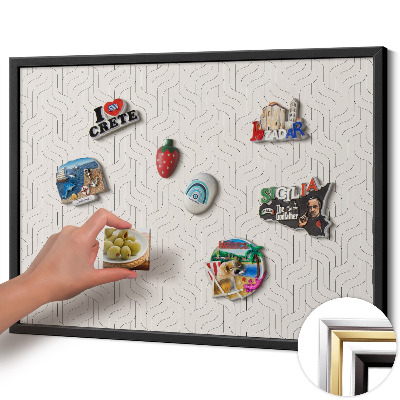 Magnetic board with black frame Regular linear pattern