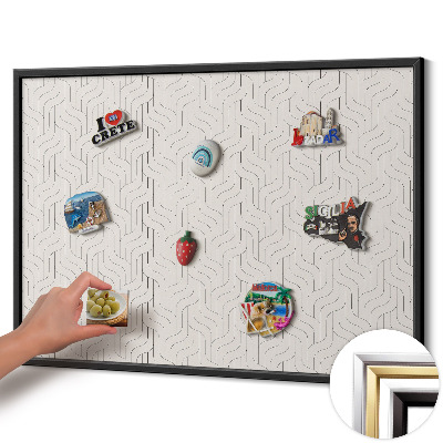 Magnetic board with black frame Regular linear pattern