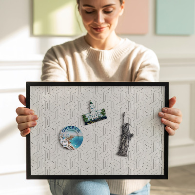 Magnetic board with black frame Regular linear pattern
