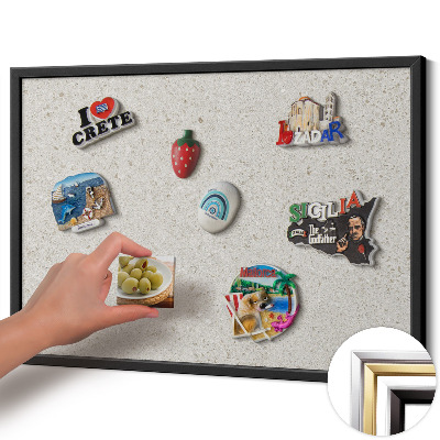 Magnetic board with black frame Light stoneware