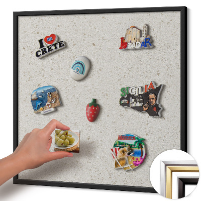Magnetic board with black frame Light stoneware