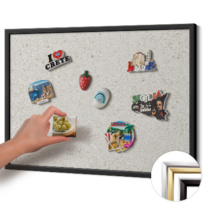 Magnetic board with black frame Light stoneware