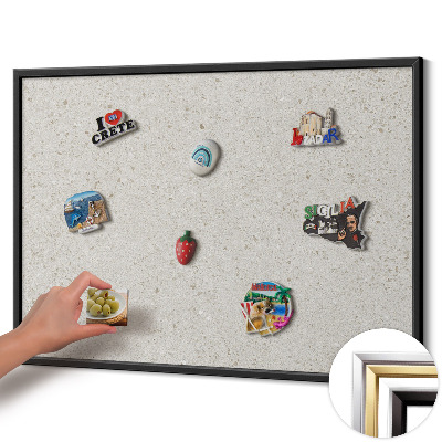 Magnetic board with black frame Light stoneware