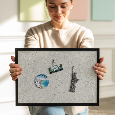 Magnetic board with black frame Light stoneware