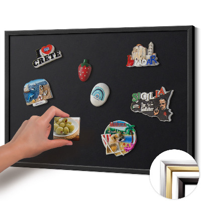 Magnetic board with black frame Black color