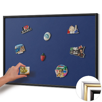 Magnetic board with black frame Navy blue color