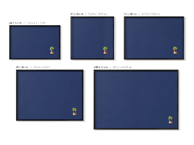 Magnetic board with black frame Navy blue color
