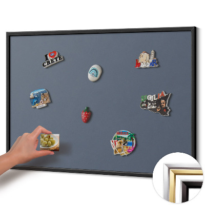 Magnetic board with black frame Cool gray color
