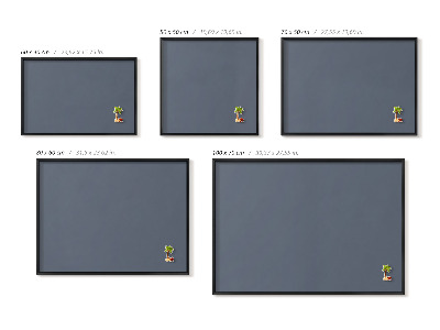 Magnetic board with black frame Cool gray color