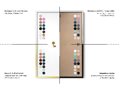 Magnetic board with black frame Mint color
