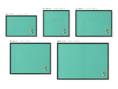 Magnetic board with black frame Mint color