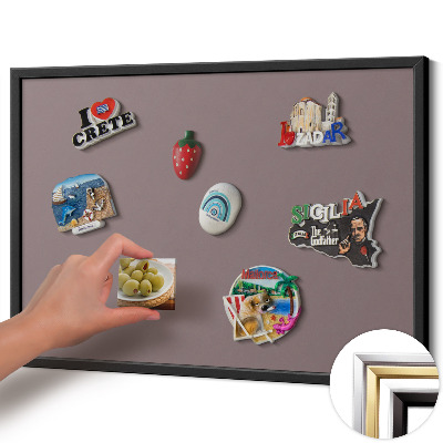 Magnetic board with black frame Light brown color