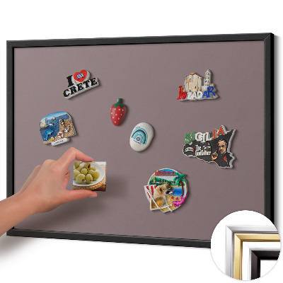 Magnetic board with black frame Light brown color