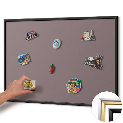 Magnetic board with black frame Light brown color