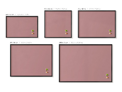 Magnetic board with black frame Pastel pink color