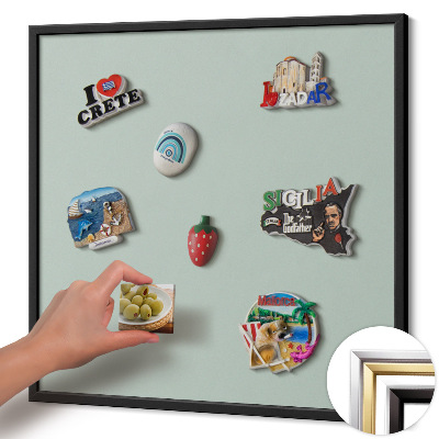 Magnetic board with black frame Aquamarine color