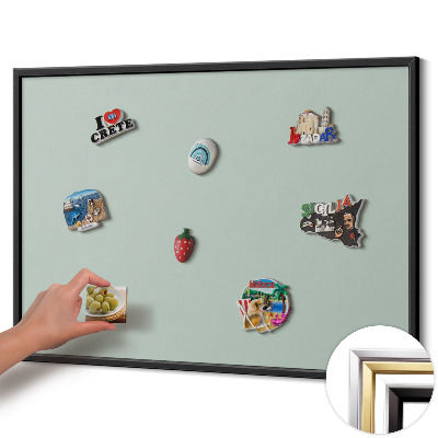 Magnetic board with black frame Aquamarine color