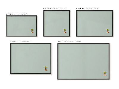 Magnetic board with black frame Aquamarine color